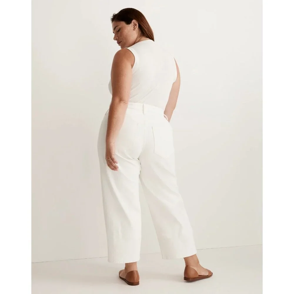 Madewell The Plus Perfect Vintage Wide-Leg Crop Jeans Womens Size 24W Tile White - Picture 6 of 16